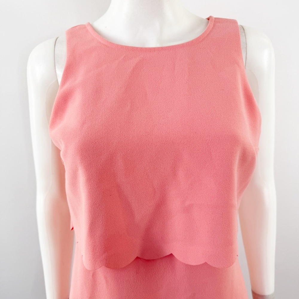 LOFT Pink Overlay Shift Dress Size 4P Knee Length Party Cocktail Easter Church - Picture 7 of 8